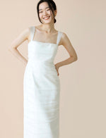 Load image into Gallery viewer, Tremiti Tulle Strap Midi Dress in White