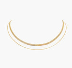 Load image into Gallery viewer, Gold Plated Double Herringbone + Fine Chain Necklace