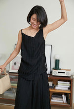 Load image into Gallery viewer, Tencel Blend Wrap Tie Sleeveless Top in Black