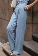 Load image into Gallery viewer, Tencel Blend Halter Pocket Maxi Jumpsuit in Blue