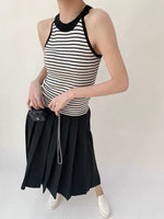 Load image into Gallery viewer, Striped Knitted Tank Top in Cream