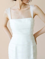 Load image into Gallery viewer, Tremiti Tulle Strap Midi Dress in White