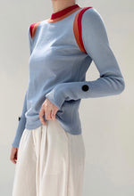 Load image into Gallery viewer, Knitted Rainbow Edge Long Sleeve Top