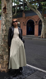 Load image into Gallery viewer, Long Sleeve Cutout Back Maxi Dress in Dew