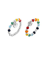 Load image into Gallery viewer, White Gold Rainbow Bead Ring