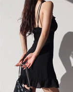 Load image into Gallery viewer, Midnight Tie Strap Cami Mini Dress