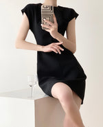Load image into Gallery viewer, Brooklyn Cap Sleeve Pocket Dress in Black