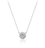 Load image into Gallery viewer, Silver Round Diamante Pendant Necklace