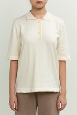 Load image into Gallery viewer, Knit Collared Top in Off-White