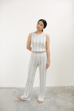 Load image into Gallery viewer, Knit Stripe Pattern Pants in Grey