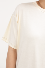 Load image into Gallery viewer, Bamboo Contrast Shirt Dress in Cream