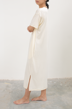 Load image into Gallery viewer, Bamboo Contrast Shirt Dress in Cream