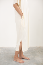 Load image into Gallery viewer, Bamboo Contrast Shirt Dress in Cream