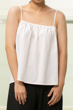 Load image into Gallery viewer, Reversible Fold Ruche Cami in White
