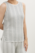 Load image into Gallery viewer, Knit Stripe Pattern Top in Grey