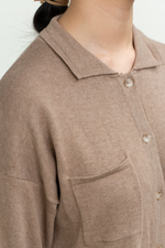 Load image into Gallery viewer, Knit Long Sleeve Shirt in Brown