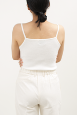 Load image into Gallery viewer, Knit Strap Camisole Top in White