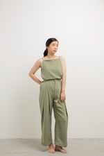 Load image into Gallery viewer, Tulip Fold Long Pants in Green