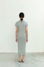 Load image into Gallery viewer, Textured Knit Midi Dress in Grey
