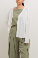 Load image into Gallery viewer, Knit Loose Button Cardigan in Off-White