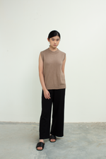Load image into Gallery viewer, Knit Sleeveless Vest Top in Brown'