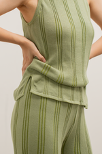 Load image into Gallery viewer, Knit Stripe Pattern Top in Green