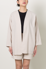 Load image into Gallery viewer, Linen Blend Outerwear in Ecru