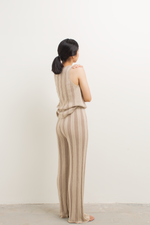 Load image into Gallery viewer, Knit Stripe Pattern Pants in Brown