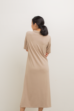 Load image into Gallery viewer, Front Zip Collar Dress in Khaki