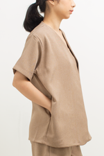 Load image into Gallery viewer, Semiwool Collarless Blazer in Brown