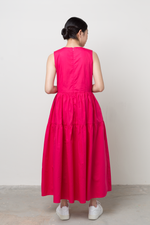 Load image into Gallery viewer, Maxi Tiered Dress in Magenta

