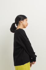 Load image into Gallery viewer, Knit Loose Button Cardigan in Black