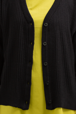 Load image into Gallery viewer, Knit Loose Button Cardigan in Black