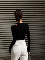 Load image into Gallery viewer, Holiday Cheer Cutout Top in White