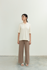 Load image into Gallery viewer, Knit Collared Top in Off-White