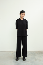 Load image into Gallery viewer, Knit Collared Top in Black
