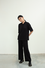 Load image into Gallery viewer, Knit Collared Top in Black