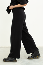 Load image into Gallery viewer, Knit Long Pants in Black
