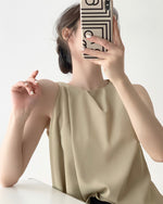 Load image into Gallery viewer, Sydney Gather Sleeveless Top in Khaki