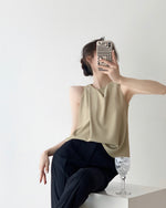 Load image into Gallery viewer, Sydney Gather Sleeveless Top in Khaki