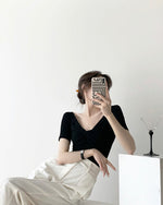 Load image into Gallery viewer, Doris Black Off Shoulder Twist Top in Black
