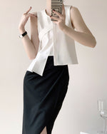 Load image into Gallery viewer, Ainsworth High Waist Wrap Midi Skirt in Black