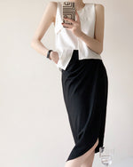 Load image into Gallery viewer, Ainsworth High Waist Wrap Midi Skirt in Black