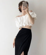 Load image into Gallery viewer, Ainsworth High Waist Wrap Midi Skirt in Black