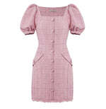 Load image into Gallery viewer, Ake Tweed Shift Dress in Pink