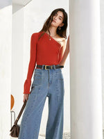 Load image into Gallery viewer, Nova Knit Toga Top- Brick Red