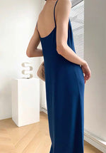 Load image into Gallery viewer, Low Back Light Knit Cami Dress- Royal Blue