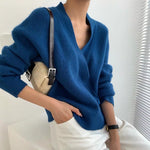 Load image into Gallery viewer, Wrap Button Wool Cardigan- Blue