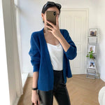 Load image into Gallery viewer, Wrap Button Wool Cardigan- Blue