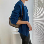 Load image into Gallery viewer, Wrap Button Wool Cardigan- Blue